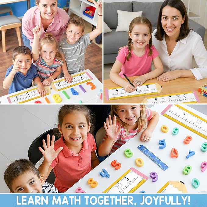 26 Pack Pencil Shape Number Line Dry Erase Boards 14"x4" Math Manipulatives for Kindergarten, Students, Classroom Must Haves