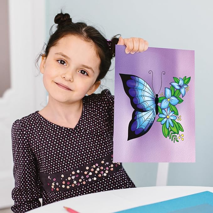 COCHIE 36PCS 8x10 Inches Spring Coloring Pages for Kids, Bulk Color Your Own Spring Butterfly Paper Crafts Party Favors, Small Coloring Sheets Easter Basket Filler Gifts
