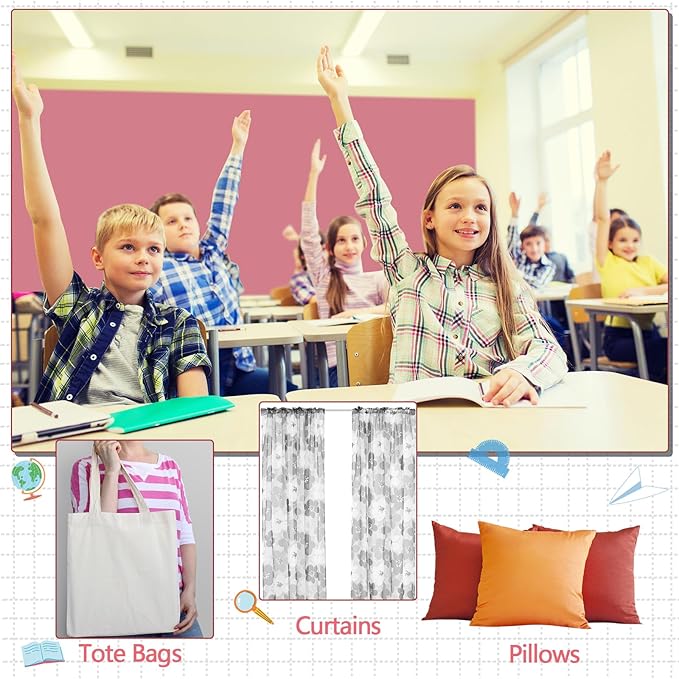 Mindsoft Bulletin Board Fabric 48 '' x 107 '' Class Fabric for Classroom Bulletin Board Decor, Pillows, Curtains, Crafts(Deep Rose)