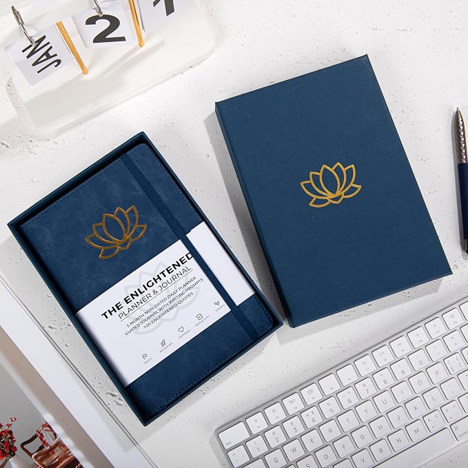 The Stoic Planner & Journal - A 2-in-1 Daily Planner and Guided Journal with Inspiring Writing Prompts - Build Productivity and a Positive Mindset - 3 Months Undated (Blue)