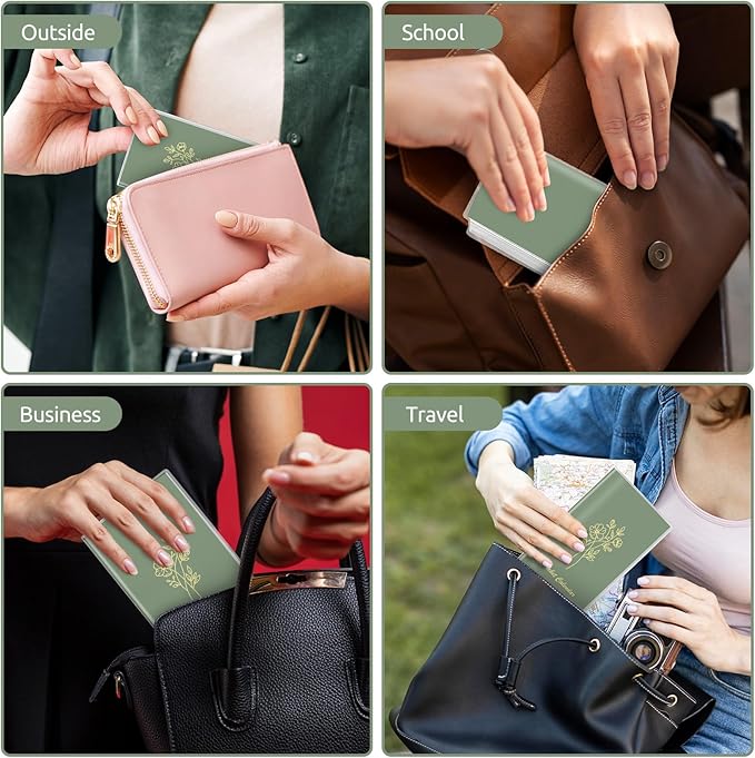 KONVINIT Pocket Calendar 2025-2027, Pocket Planner 2026-3.7" x 6.7" - Runs from July 2025 Until December 2027, Monthly Planner 2025-2027 with PVC Cover for Planning, Green