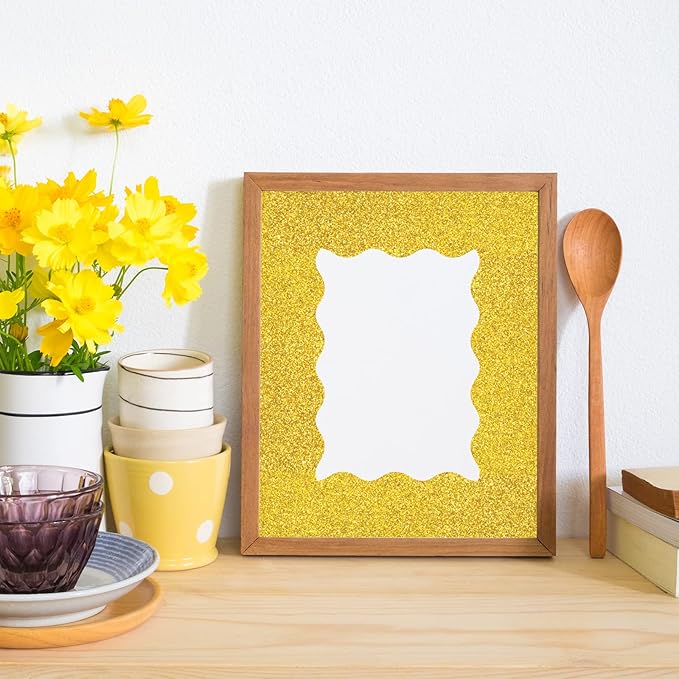 Whaline 69Ft Summer Glitter Bulletin Board Borders 5 Designs Yellow Black Bee Theme Decoration Trim Bee Bulletin Board Stickers for School Classroom Office Bee Party Decoration