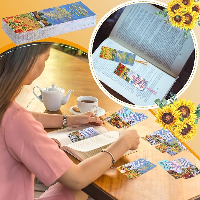 Skyygemm 60 Pcs Spanish Happy Mother's Bookmark Nameros 6: 24-26 Mother's Gift Bookmarks Religious Inspirational Bookmarks for Church Women Mom Appreciation Gift