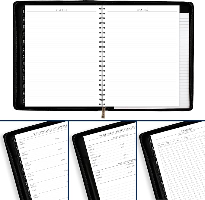 AT-A-GLANCE 2026 Appointment Book Planner, Weekly & Monthly, 8-1/4" x 11", Large, Executive, Zipper, Black (70NX810526)