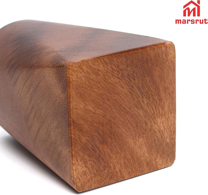 Wooden Pencil Holder, Walnut Wood Pen Cup, Desk Accessories, 4 Inch Organizer Caddy Stand, Vintage Rustic Box for Desktop, Men Supplies, Makeup Brushes, Stationery, Offices Decoration (Dark Brown)