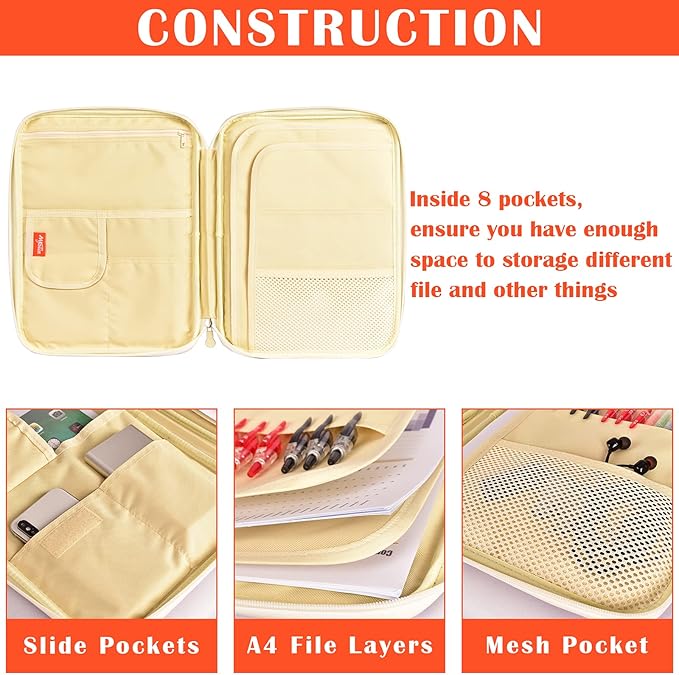 Lanola A4 Document Bags Portfolio Waterproof Business File Holder Travel Gear Organizer Electronics Accessories Bag