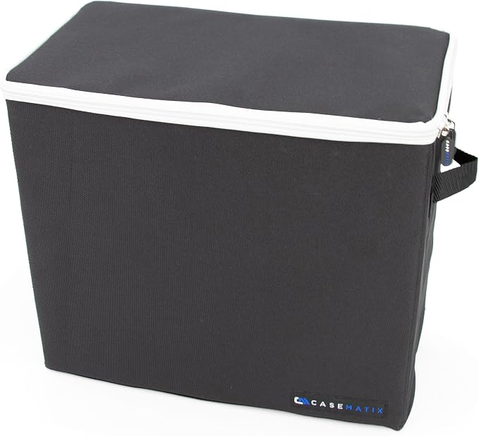 CASEMATIX Graded Comic Book Storage Bin – Protective Organizer Case Fits 28 CGC Graded Comics, Pro Collector Edition with 3 Internal Dividers, Built-In Zipper, Carry Handles & Stackable Design