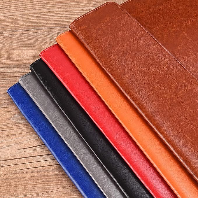 PU Leather A4 File Folder Document Holder Envelope Folder Case with Snap Closure for Receipt Contract Black
