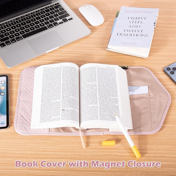 APLUFINE Reusable Book Cover with Magnet Closure - Adjustable Book Sleeve for Book Lovers Gift - Book Protector for Paperback -Book Covers for Hardcover - Book Pouch - Book Carrier