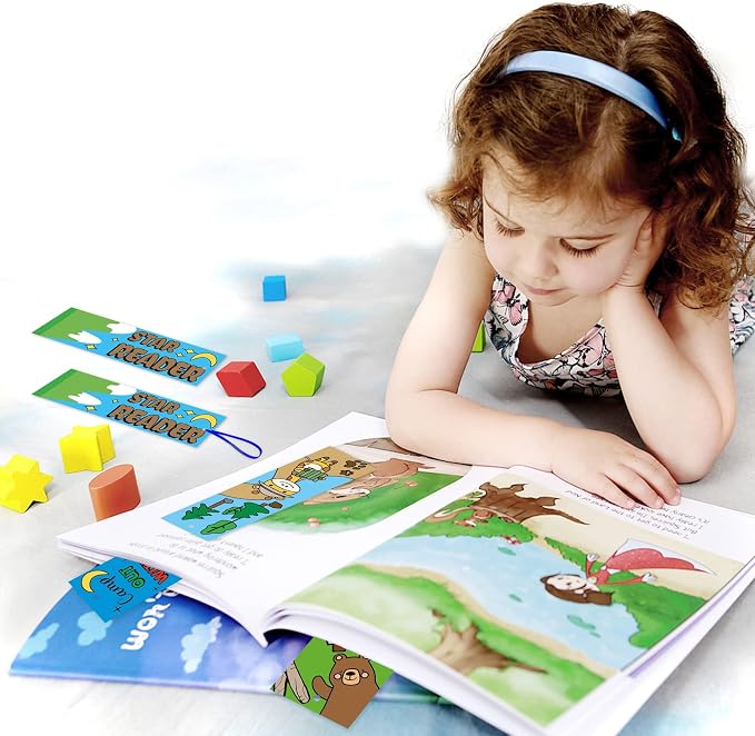 ANGOLIO 75Pcs DIY Coloring Bookmarks - Summer Camping Theme Blank Bookmarks for Kids Students, School Classroom Home DIY Art Crafts Summer Birthday Party Favors, Reading Rewards, Goodie Bag Fillers