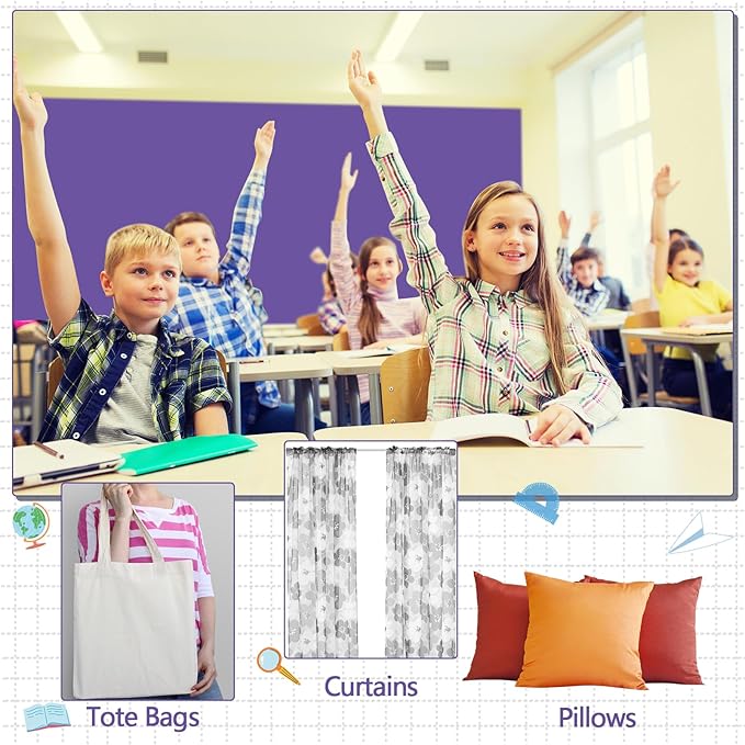 Mindsoft Bulletin Board Fabric 48 '' x 107 '' Class Fabric for Classroom Bulletin Board Decor, Pillows, Curtains, Crafts(Dark Purple)