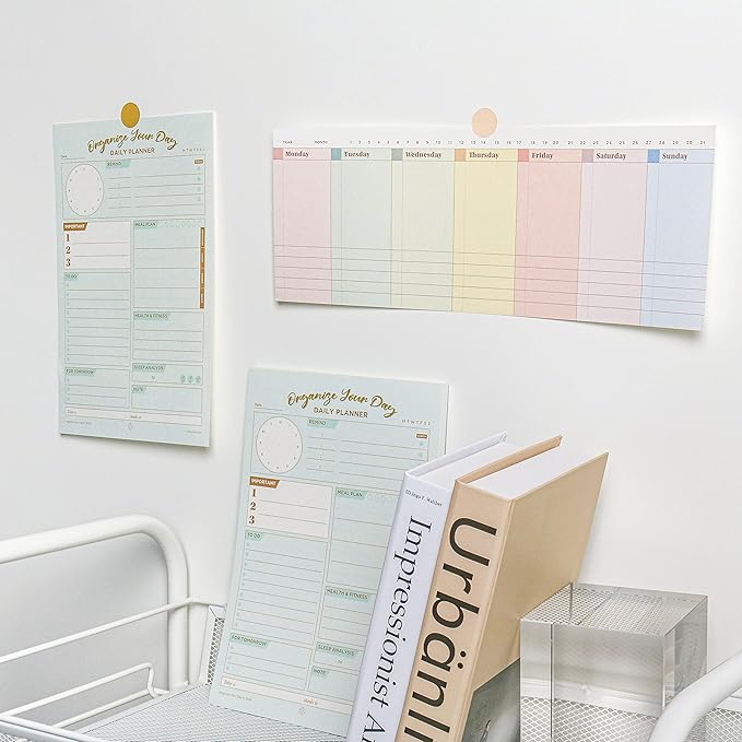 Oriday Weekly Calendar Planner Notepad Tear Off Pad (Rainbow) - Daily, Weekly Planning pads