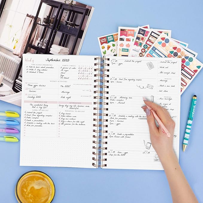 PLANBERRY Large Weekly Planner Premium – Undated Life & Budget Planner – Organizer & Productivity Journal, 8x10.4″ (Natural Green)