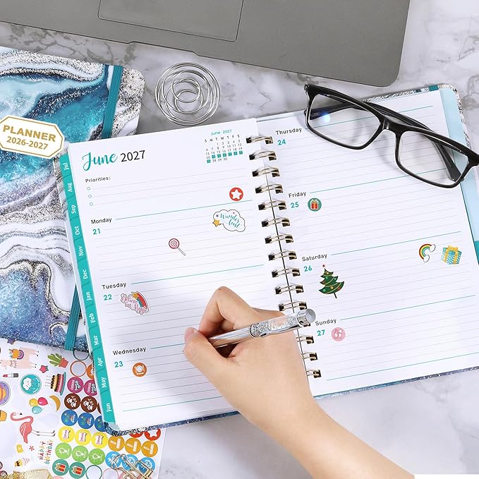 Planner 2026-2027 - 2026-2027 Planner Weekly and Monthly from Jul. 2026 to Jun. 2027, Academic Planners with Inner Pocket, Colorful Tabs, 6.4'' x 8.5''