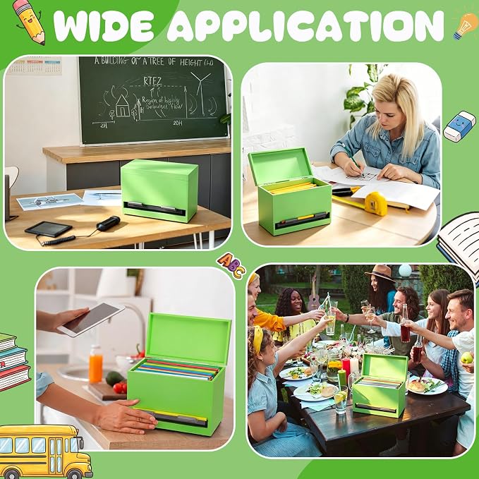 Yalikop 1 Pc Wooden Pencil Dispenser for Classroom Pastel Wood Pencils Holder for up to 200 Pencils Reusable Straw Dispenser for Home Office Teachers Supplies Storage (Classic,Light Green)