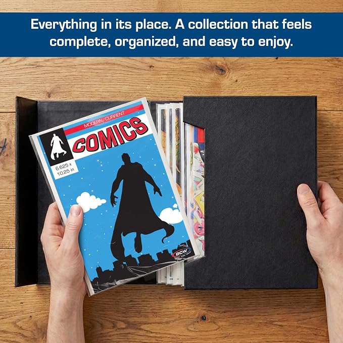 BCW Comic Book StorFolio Kit – Includes Magnetic Comic StorFolio + 50 Current Premade® Resealable Comic Book Bags and Boards | Comic Book Carrying Case & Storage Organizer