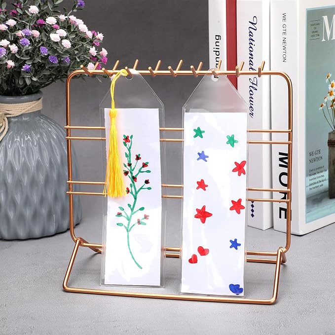 Blulu 110 Pieces 2x6 Inches Clear Bookmark Sleeves Plastic Bookmark Holder Blank Photo Booth Frames Vinyl Cover for Wedding Photo Strips Graduation Gift Office Party Favors