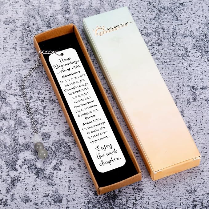 Welcome Gifts for New Employees - New Beginnings Gifts for Women Natural Crystals Bookmark Coworker Leaving Goodbye Farewell Gift for Women Going Away Gift for Friends Anxiety Relief Healing Crystals