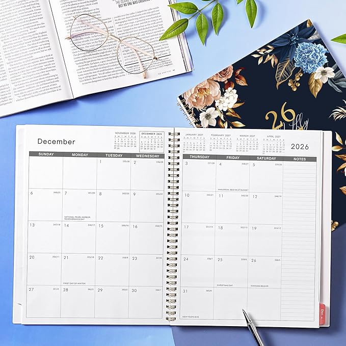2026-2027 Monthly Planner - 9'' x 11'', Monthly Planner/Calendar 2026-2027, from JUL.2026 - Dec. 2027, 18 Month Calendar with Tabs, Premium Paper, Twin-wire Binding, Inner Pocket, Note Pages