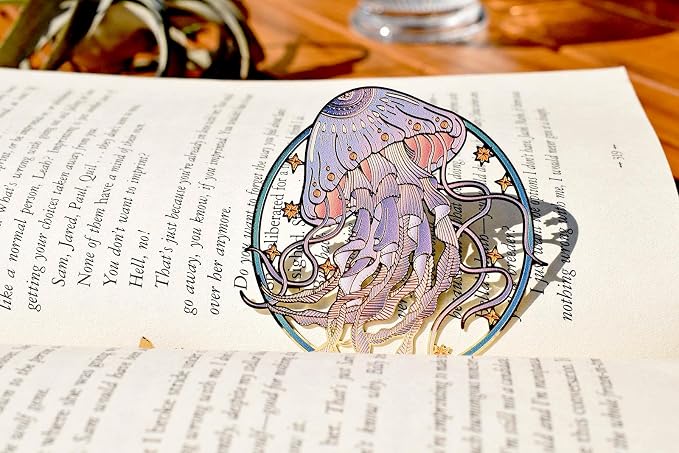 BLBMH Metal Cute Bookmarks for Women Book Lovers Friends Girls Readers Birthday Christmas Gifts Exquisite Graduation Gifts - Jellyfish