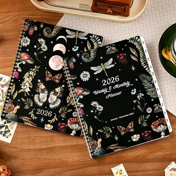 2026 Planner - Calendar Planner 2026 8" x 10" from Jan. 2026 - Dec. 2026, 2026 Planner Weekly and Monthly with Twin-Wire Binding, Monthly Tabs, Perfect Organizer