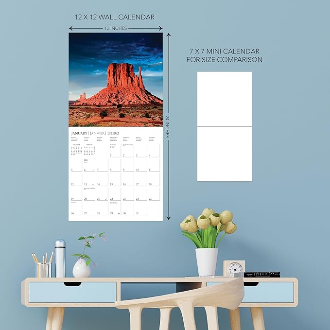Graphique 2025 Wonders of the World Wall Calendar | 12” x 12” | Thick Paper | Home & Office Organizer | Large Monthly Grid | 3 Languages & Marked Holidays | 4 Month Preview Page for 2026