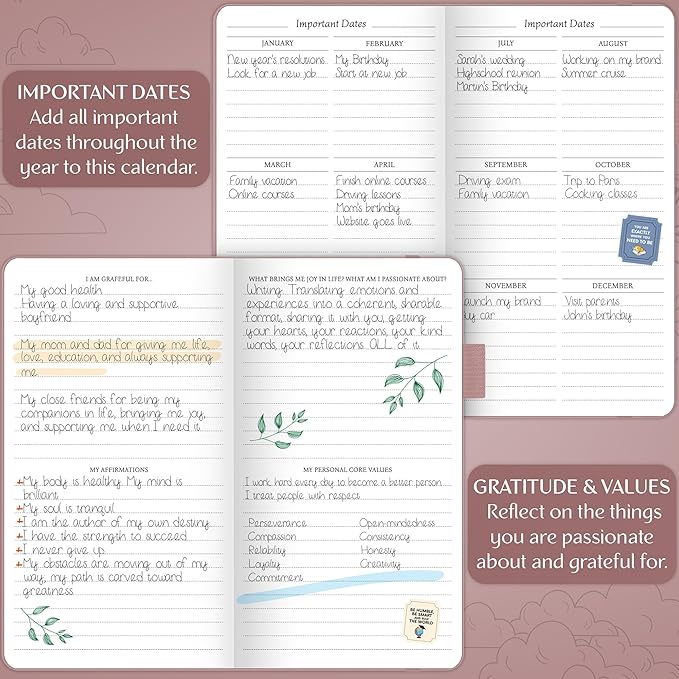 Legend Planner Pocket – Small Undated Monthly & Weekly Goal Journal and Calendar for Productivity, Mini Life Organizer Planner Perfect for Purse, Size: 3.5" x 6.2" Hardcover – Rose Gold