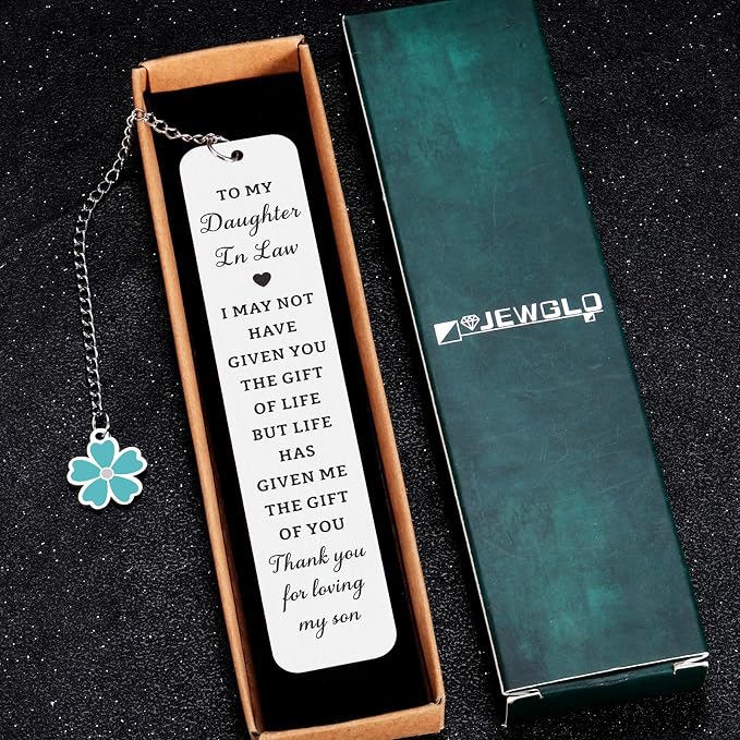Daughter in Law Gifts from Mother in Law - Mothers Day Gifts for Daughter in Laws Birthday Future Daughters in Laws Gift for Mothers Day Birthday Wedding Anniversary, Bookmark for Book Lover Women