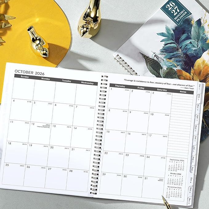 2026-2027 Monthly Planner/Calendar - Calendar Planner 2026-2027, 9'' x 11'', July 2026- December 2027, 18 Monthly Calendar, 2026 Planner with Tabs, Thick Paper, Inner Pocket, Spiral Binding, Holidays, Notes