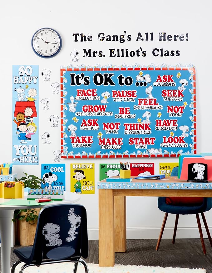 Eureka Peanuts Letter, Number, Punctuation Mark, and Symbol Classroom Decorations for Teachers, 4" H, 210 Pieces