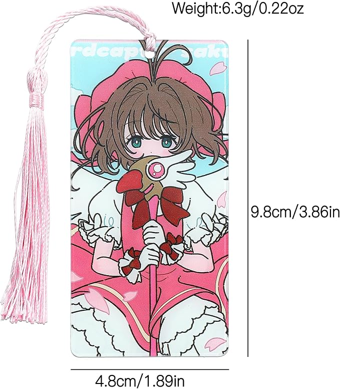 Anime Magic Cards Captor Sakura Bookmarks Set - Sweet Cartoon Cute Book Marks for Reading Women Men Anime Fans, Book Accessories Collection Decor Hangings Gifts (Acrylic Style 9)