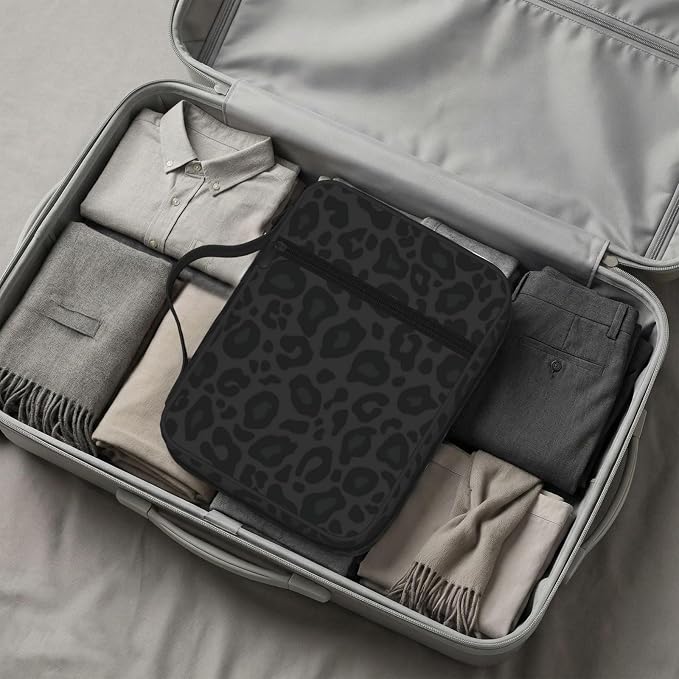 Black Leopard Cheetah Print Animal Skin Print Bible Cover Case Carrying Book Protector Case Bible Study Supplies Accessories Holder Case Christian Gift for Women Men