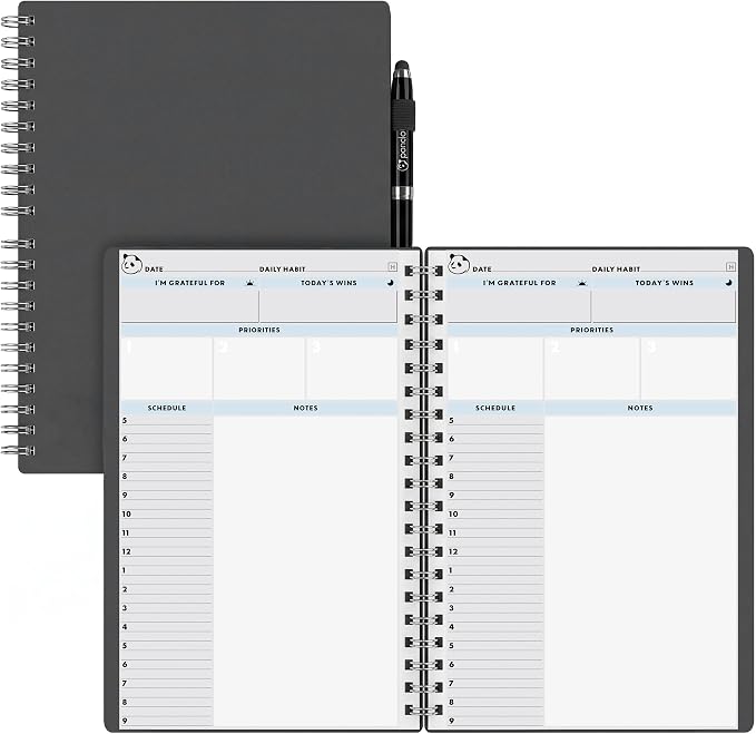 Panda Planner 2026 Undated Daily Planner 5.75" x 8.25", Gray
