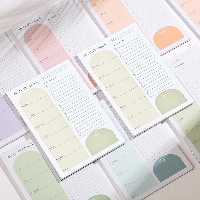 Magnetic Meal Planner 6x9 Inch Weekly Planning Notepad, 52 Sheets with Perforated Grocery List - The Ultimate Fridge Menu Organizer