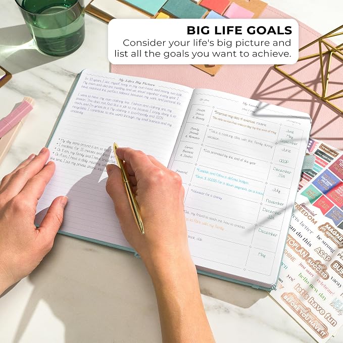 GoGirl Weekly Schedule Planner – Hourly Work & Life Planner with Time Slots – Vertical Agenda Organizer for Daily Productivity, A5 (Blue Surf)