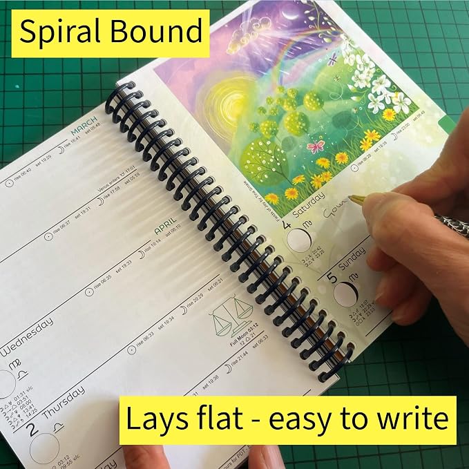 Astrocal Moon Diary 2026, Lunar Calendar Datebook, Personal Organiser, Moon Phase Diary Planner, USA