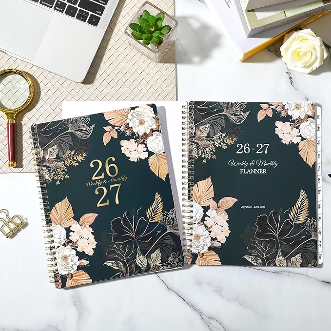2026-2027 Planner - 9" x 11", 2026-2027 Weekly & Monthly Planner, JUL.2026 - JUN.2027, Large Academic Calendar with Sturdy Cover, Premium Paper, Twin-wire Binding, Monthly Tabs