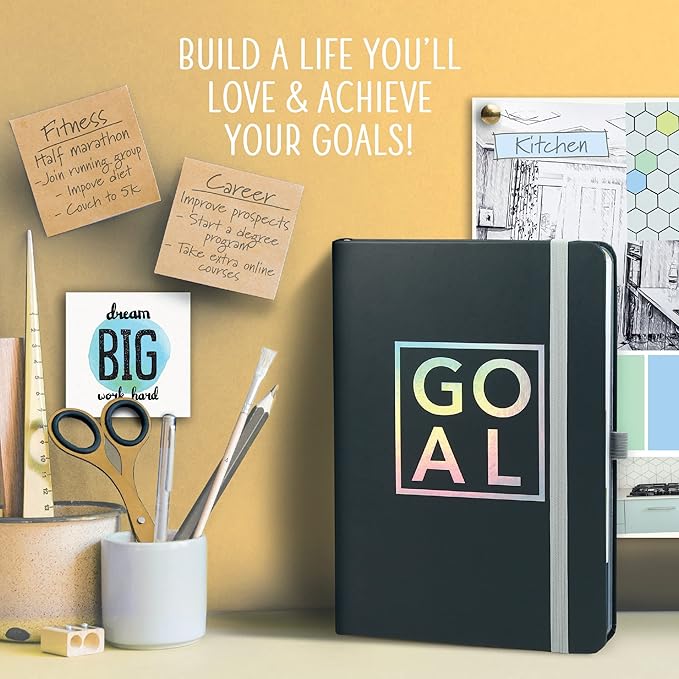 Boxclever Press Goal Planner. 12 Month Undated Planner to Boost Productivity & Achieve Your Goals. Life Planner with Weekly Planner Pages, Habit Tracker & Planner Stickers - 8.5 x 5.5''(Iridescent)