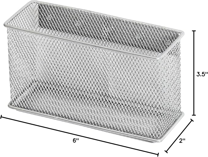 Ybmhome Wire Mesh Magnetic Storage Basket, Container, Desk Tray, Office Supply Accessory Organizer Silver for Refrigerator/Microwave Oven or Magnetic Surface in Kitchen or Office 2305 (1, Large)