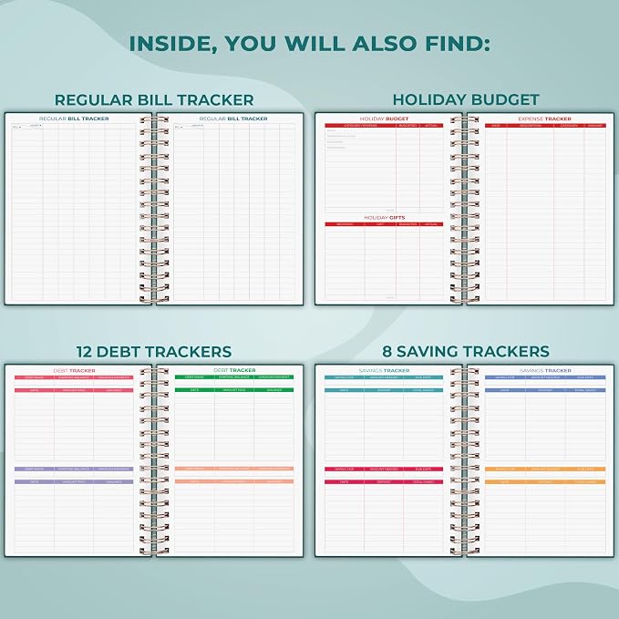Clever Fox Budget Planner & Monthly Bill Organizer With Pockets. Expense Tracker, Budgeting Journal & Financial Book. Medium, 5.1x8.2" (Dark Teal)
