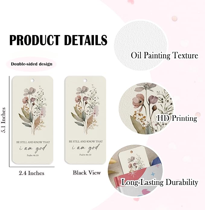 Bible Verse Christian Bookmarks, 10 PCS Religious Christian Jesus Bible Paper Bookmark Book Markers Gifts for Women Men Reading Book Lovers Bookish Friends Adults Faith with Tassels