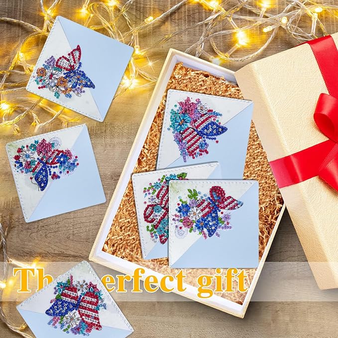 6 Pcs Diamond Painting Bookmark, DIY Corner Book Makers for Adults Book Lovers, Diamond Dot Art Beginners, Small Diamond Art Kits, Paint by Art Crafts Gift for Women Girls (Butterfly)