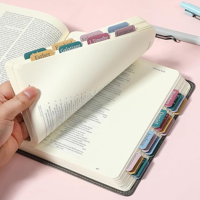 Mr. Pen- Bible Tabs, 75 Tabs, Serene Spring, Laminated Bible Tabs for Women and Men, Bible Tabs for Study Bible, Bible Index Tabs, Bible Book Tabs, Bible Labels Tabs, Mr Pen Bible Tabs