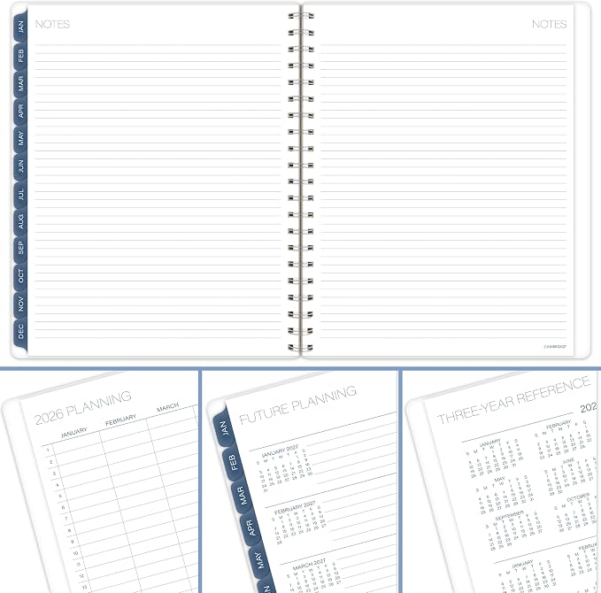 Cambridge 2026 Planner, Weekly & Monthly, 8-1/2" x 11", Large, Abyss (1756-905-26)