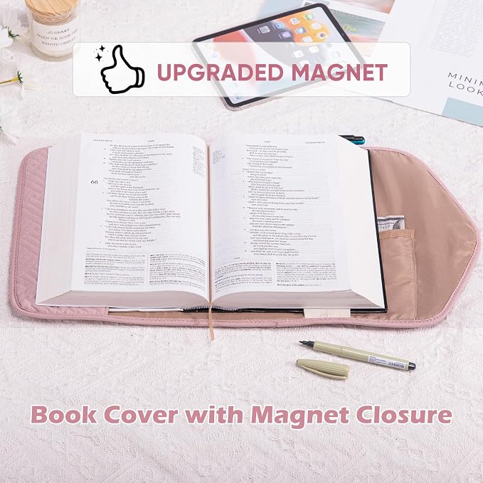 APLUFINE Reusable Book Cover with Magnet Closure - Adjustable Book Sleeve for Book Lovers Gift - Book Protector for Paperback -Book Covers for Hardcover - Book Pouch - Book Carrier