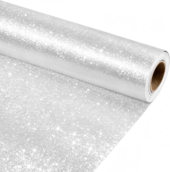 16" × 30ft Sliver Glitter Bulletin Board Roll Reusable Board Background Paper Wallpaper DIY Art Crafts Poster Paper Classroom Bulletin Board Decor for School Office Arts Craft Home Wall Decor Supplies