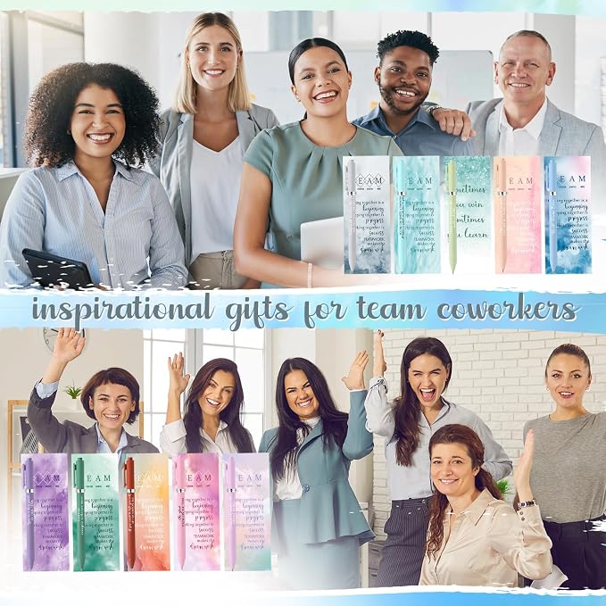 Quelay 30 Set Motivational Employee Appreciation Gifts Bulk Inspiring Quote Bookmarks Inspirational Pens for Women Team Building Gifts Thank You Gift for Nurse Coworker Staff Office(Team)