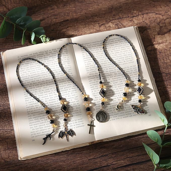 Christian Cross Beaded Bookmark - Vintage Beaded Book Mark for Women & Men, Unique Aesthetic Accessories Bookish Gifts for Booklovers Students Teachers
