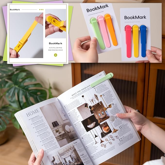 Book Marks for Reading Women, Kaluofan 6PCS Colorful Book Accessories, Bookmark Clip, Bookmarks for Women, Gifts for Mothers Teachers Book Lovers on Mother's Day, Birthday, Thanksgiving and Christmas