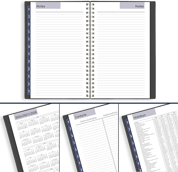 AT-A-GLANCE Planner 2026-2027 Weekly & Monthly Academic 12-Month July-June, 5" x 8", DayMinder, Charcoal (AYC20045)